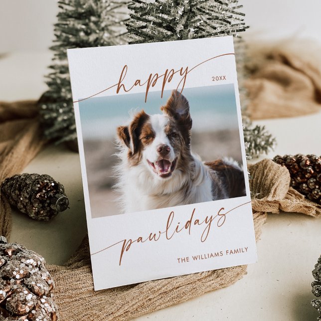 Boho Modern Pet Photo Christmas Holiday Card (Creator Uploaded)