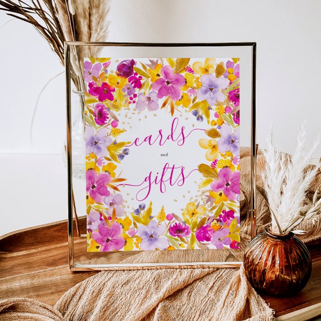 Boho modern purple floral cards gifts bridal poster (Boho modern purple floral cards gifts bridal poster)