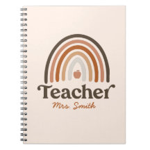 Boho Modern Rainbow Apple - Personalized Teacher