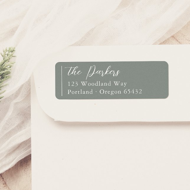 Boho Modern Script Name Sage Green Label (Creator Uploaded)