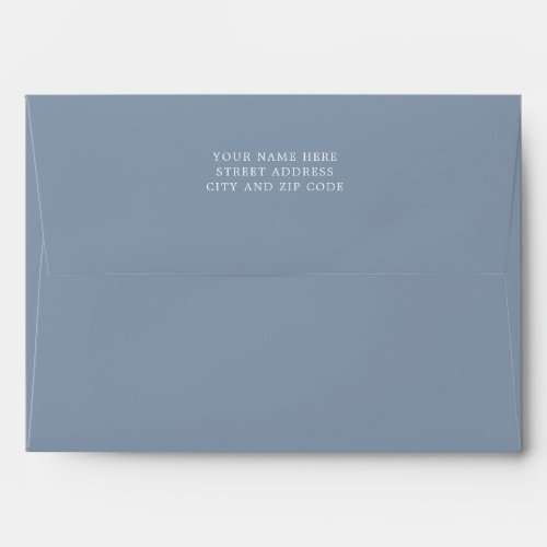 Boho Modern Simple Dusty Blue Wedding Envelope