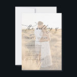 Boho Modern Vellum Overlay Photo QR Code Wedding  Invitation<br><div class="desc">This Boho Modern Vellum Overlay Photo QR Code Wedding Invitation featuring two candid overlay photo of the happy couple overlaid with elegant script.</div>