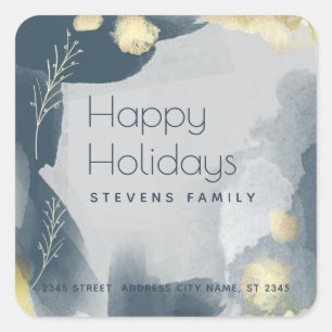 Boho Modern Watercolor abstract branches  Square Sticker