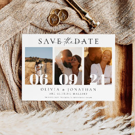 Boho Modern Wedding Minimal Photo Save The Date