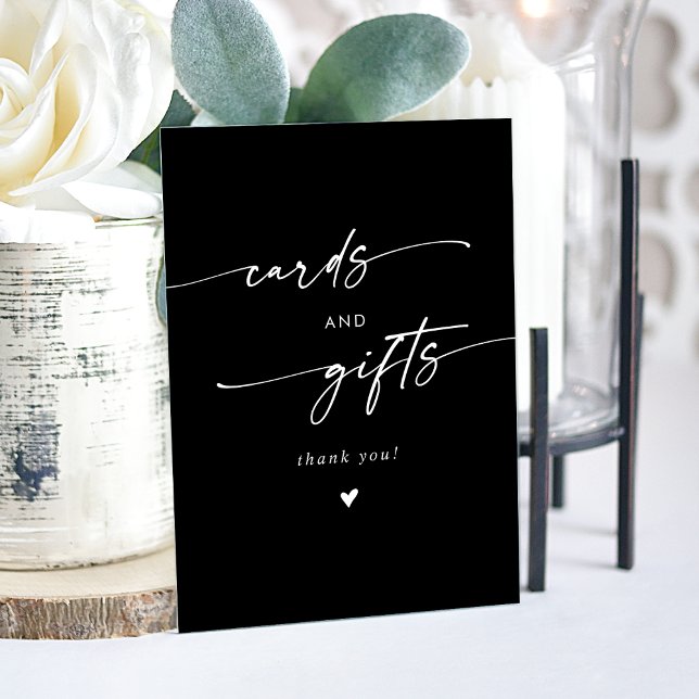 Boho Modern White Black Wedding Cards and Gifts Acrylic Sign (Boho Modern White Black Wedding Cards and Gifts Acrylic Sign)