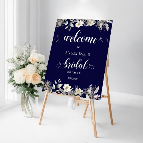 Boho modern wildflower calligraphic bridal shower foam board