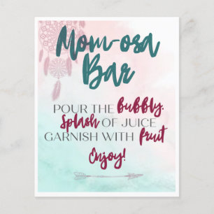 Boho Mom-osa Bar Table Card
