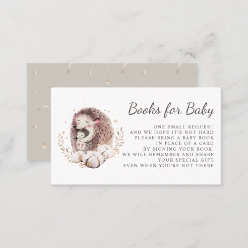 Boho Mommy and Baby Hedgehogs Book Request Card