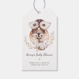 Boho Mommy and Baby Owls Baby Shower Thank You Gift Tags