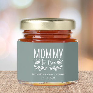 Boho Mommy To Bee Sage Green Baby Shower Honey Jar Favors