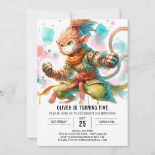 Boho Monkey Birthday Invitation