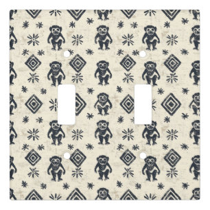 Boho Monkey Jungle Safari Pattern (2) Light Switch Cover