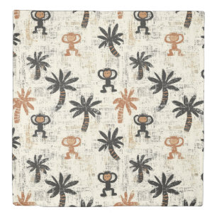 Boho Monkey Jungle Safari Pattern Duvet Cover