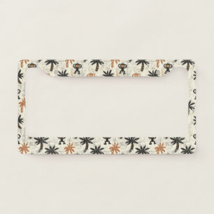 Boho Monkey Jungle Safari Pattern License Plate Frame
