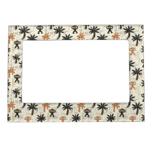 Boho Monkey Jungle Safari Pattern Magnetic Frame