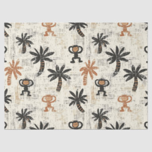 Boho Monkey Jungle Safari Pattern Tissue Paper