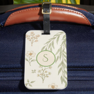 Boho Monogram Cottagecore Gift Luggage Tag