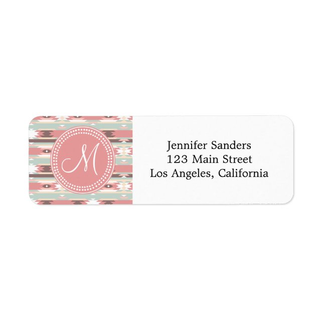 Boho Monogram Pattern Label (Front)