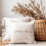 Boho Monogram Personalized Couple Names Wedding Throw Pillow<br><div class="desc">Enhance their home decor with our Boho Monogram Personalized Couple Names Wedding Throw Pillow. This modern monogram, adorned with an elegant script, makes for a perfect newlywed, wedding, or anniversary gift. Personalize it by adding the couple's names and the new last name, creating a stylish and meaningful addition to their...</div>