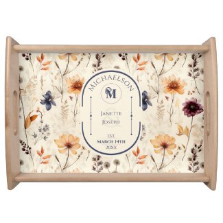 Boho Monogram Wildflower Botanical Wedding Gift