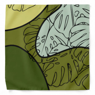 Boho Monstera Leaves Bandana