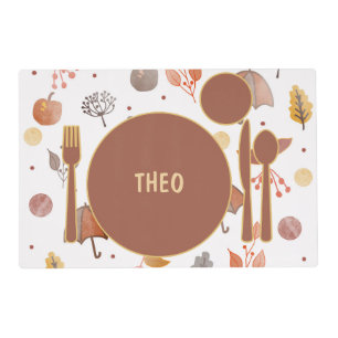 Boho Montessori Placemat with Personalized Name