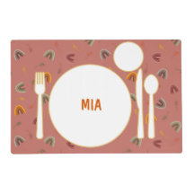 Boho Montessori Placemat with Personalized Name