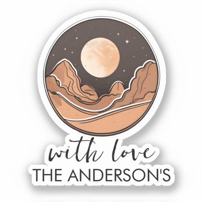 Boho Moon Adventures Exploring the Desert Sticker (Front)
