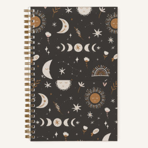 Boho Moon Journal Black & Gold