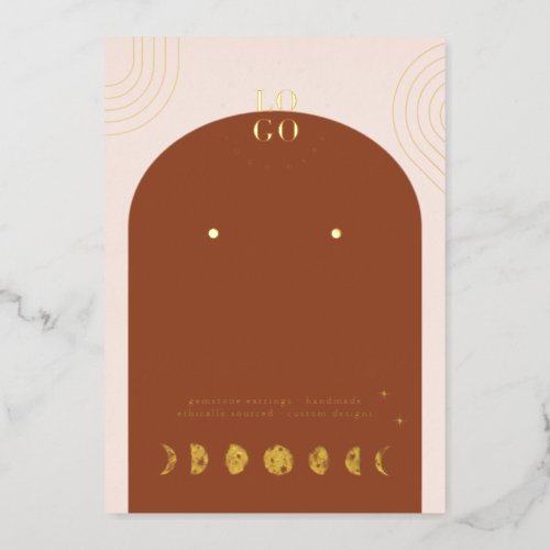 Boho Moon Phase  Terracotta Earring Display Card