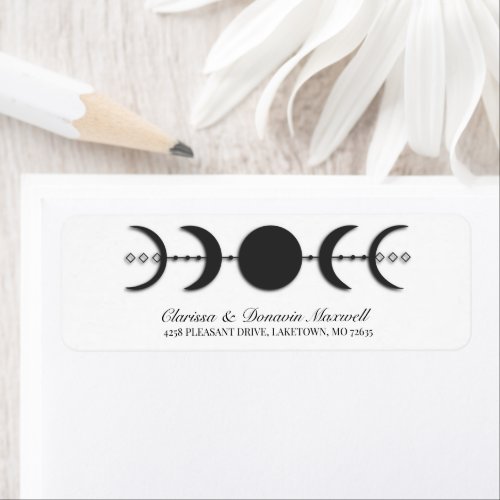 Boho Moon Phase Wiccan Return Address Label