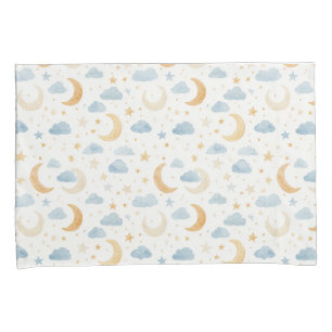 Boho Moon Stars Cloud Kids Pillow Case