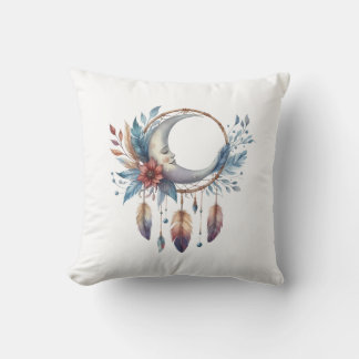 Boho Moon Throw Pillow