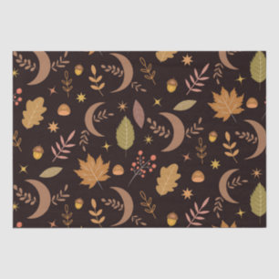 Boho Moon with autumn leaves pattern    Tissue Paper
