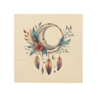 Boho Moon Wooden Wall Art