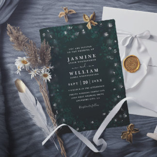 Boho Moonlit Garden Rustic Elegant Modern Wedding Invitation