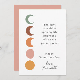 Boho Moons Inspirational Saying Valentine Card