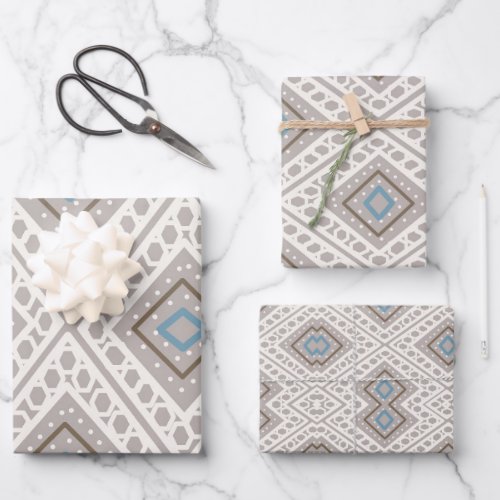 Boho Moroccan style pattern print gift wrap