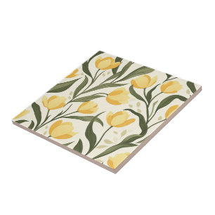 Boho Moroccan Tulip Ceramic Tiles  For Kitchen Wal