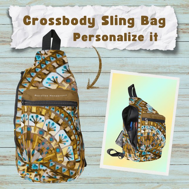Boho Mosaic Tile yellow Honey -  Sling Bag (Creator Uploaded)