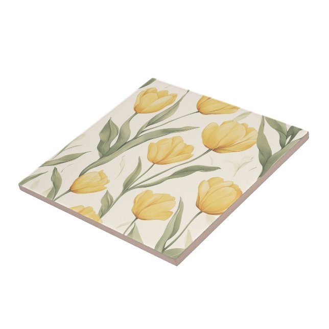 Boho Mosaic Tulip Ceramic Tiles  For Cozy Interior (Side)