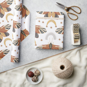 Boho Moth Wrapping Paper