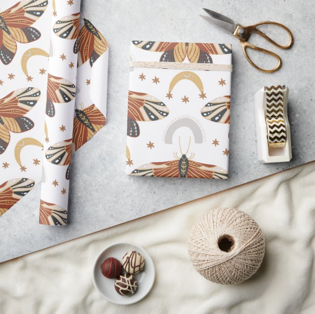 Boho Moth Wrapping Paper (Crafts)
