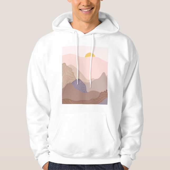 Boho Mountain Art Print Hoodie (Front)