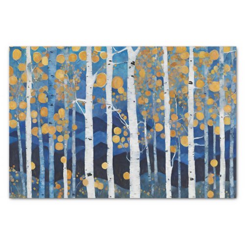 Boho Mountain Aspen Tree Scene Tissue Paper