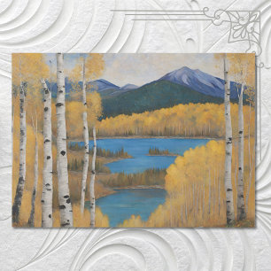 Boho Mountain Aspen Tree Scene Tissue Paper
