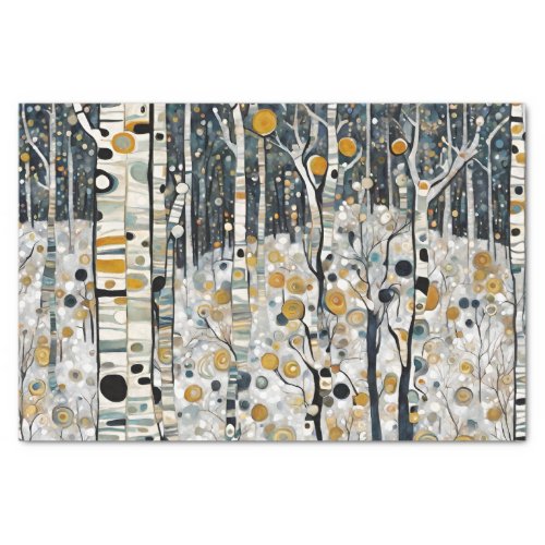 Boho Mountain Aspen Tree Scene Tissue Paper