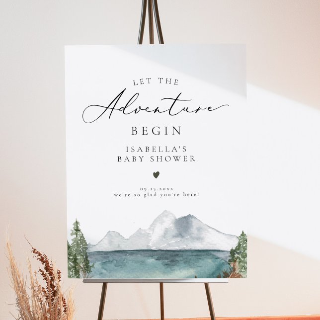 Boho Mountain Lake Adventure Baby Shower Foam Board (Creator Uploaded)