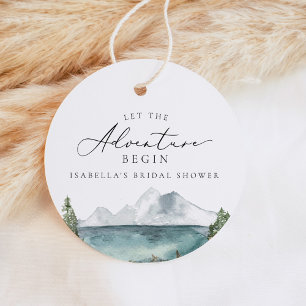 Boho Mountain Lake Adventure Bridal Shower Favor Tags