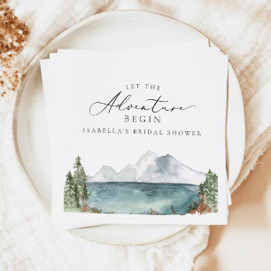 Boho Mountain Lake Adventure Bridal Shower Napkins